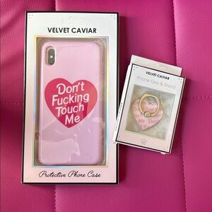 Velvet Caviar iPhone XS Max Don’t F*cking Touch Me Case with Grip Pink Red